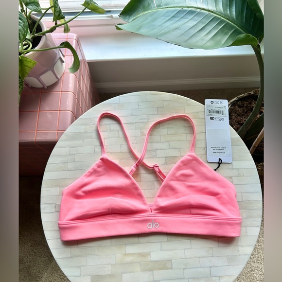 Alo Yoga Splendor Bra Neon Bubblegum Pink Small - Picture 5 of 6